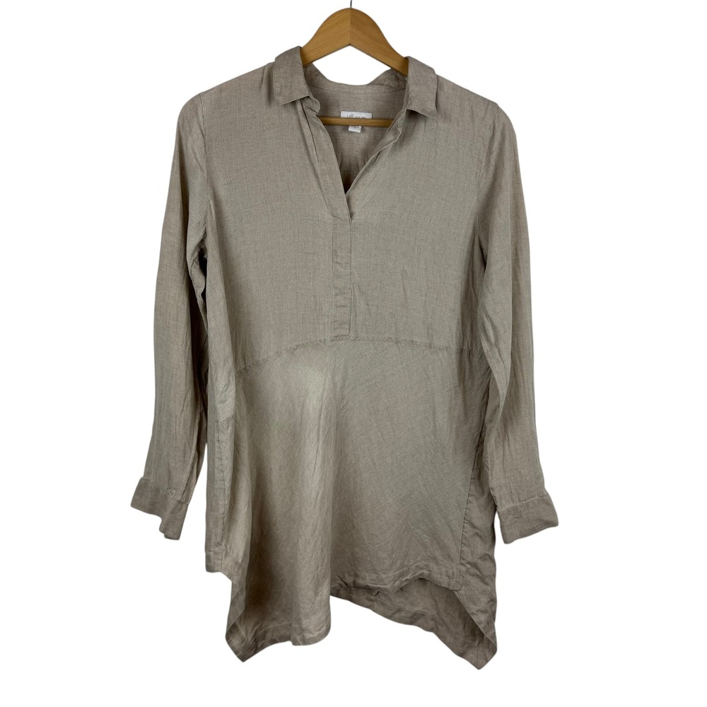 J. Jill Beige Linen Tunic Top